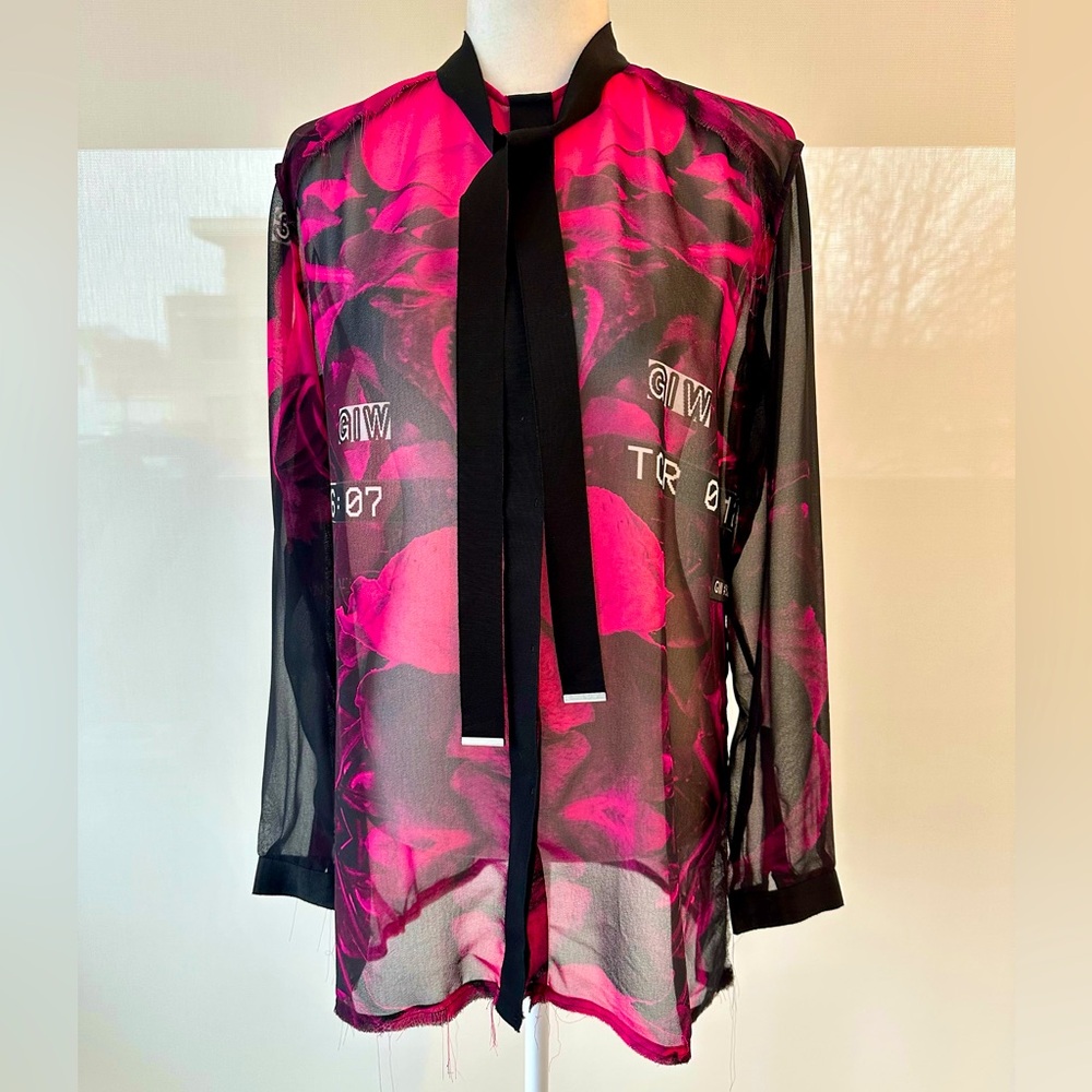 NWT Diesel Blouse in Black & Pink